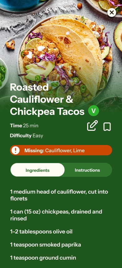 High fidelity app design for Dishable events page