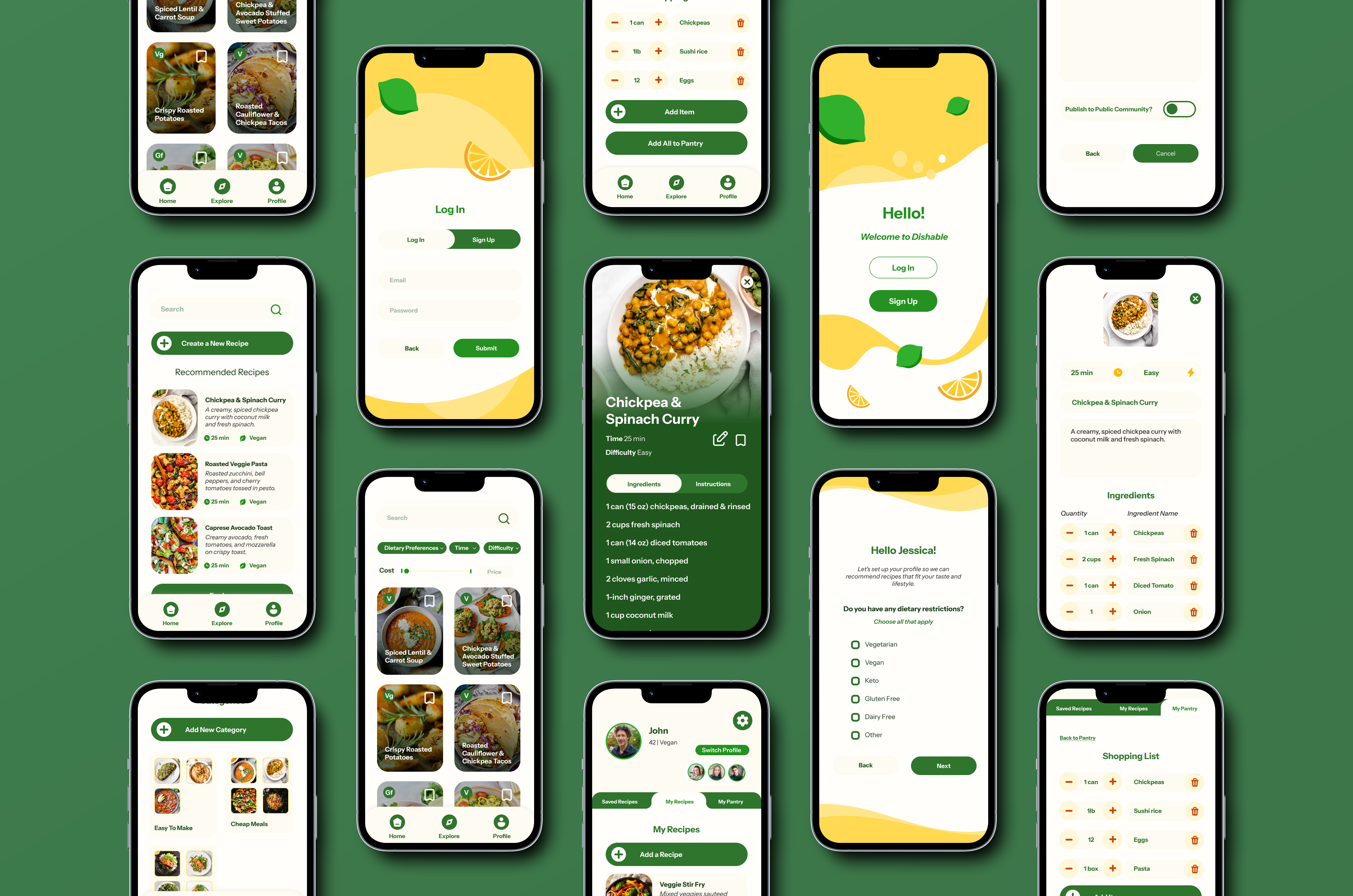 Dishable app full mockup