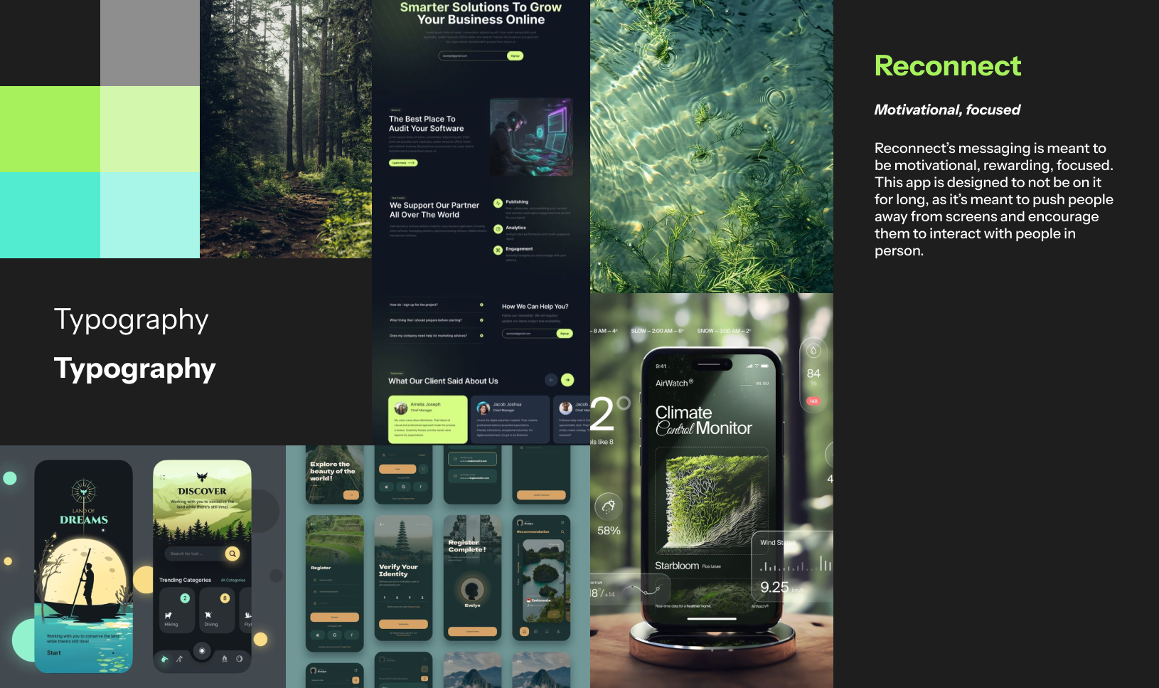 Reconnect app moodboard