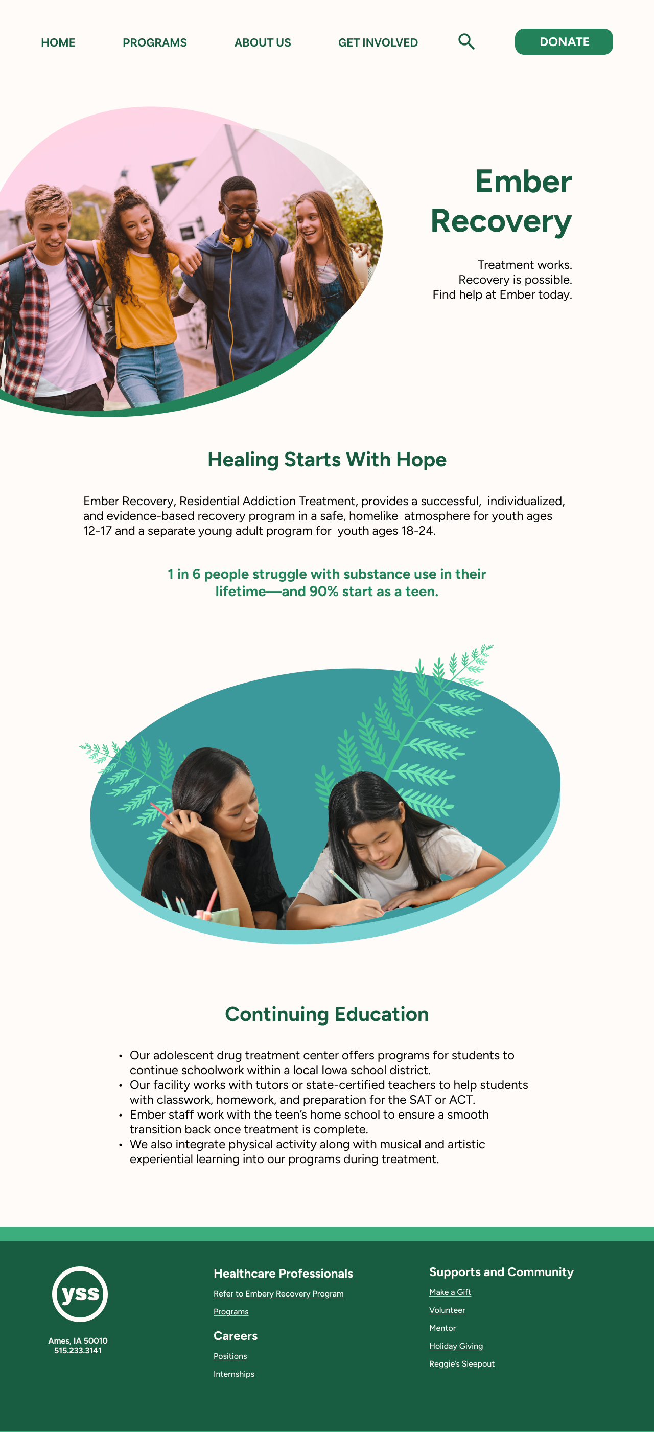 YSS Ember Recovery Page Design